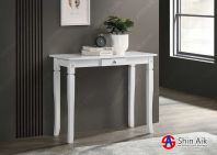 CT77032(KD) (3'ft) White Classic Elegant Solid Wooden Console Table