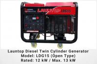 LDG15 Launtop Diesel Twin Cylinder Generator Rated 12kW / Max. 13kW Single Phase Open Type