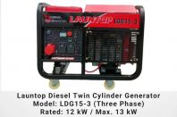 LDG15-3 Launtop Diesel Twin Cylinder Generator Rated 12kW Max. 13kW Three Phase Open Type