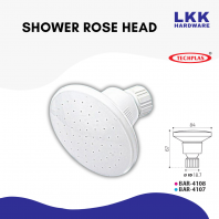 4" TECHPLAS PLASTIC SHOWER ROSE HEAD (BAR-4108 WHITE)