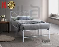 HF 1659 Single Metal Bed (White)