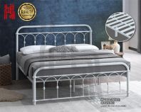 HF 1658 Queen Size Metal Bed (White)
