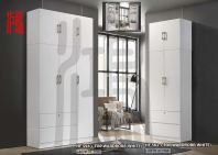 HF 594 & HF 562 - Wardrobe with Drawer and Top Storage (White)