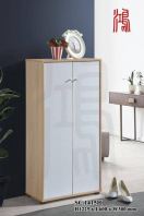 HF 1415H Shoe Cabinet (Natural + White)