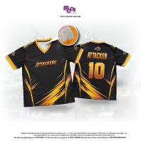 SUBLIMATION SHIRT WITH MATERIAL MINI EYELET AND V-NECK COLLAR