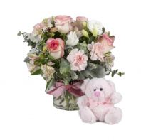 Newborn Pink Flowers Vase
