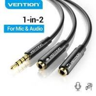 Vention 3.5mm Audio Splitter, 1 Male to 2 Female Stereo Y-Cable for Dual Headphone