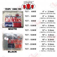 TULIPS BRAND CABLE TIE - TCT4WB TCT6WB TCT8WB TC10WB TCT12WB TCT16WB TCT18WB TCT22WB TCT30WB TULIPS BRAND CABLE TIE - TCT4WB TCT6WB TCT8WB TC10WB TCT12WB TCT16WB TCT18WB TCT22WB TCT30WB