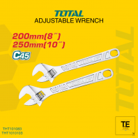 10" / 12" 250MM / 300 MM ADJUSTABLE SPANNER CHROMED DROP FORGED 10 INCH / 12 INCH ADJUSTABLE WRENCH