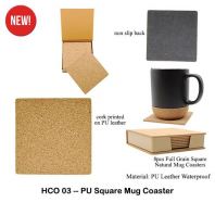 HCO03 -- PU Square Mug Coaster