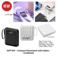 EDP954 -- Compact Powerbank with Cables - 10,000mAh