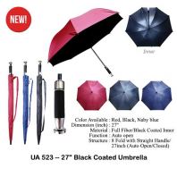 UA523 -- 27inch Black Coated Umbrella