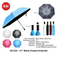 UA524 -- 21inch Black Coated Umbrella