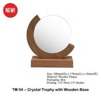 TM04 -- Crystal Trophy with Wooden Base
