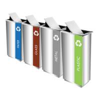 31L Rectangular Stainless Steel Recycle Bin With Flip Top (4-IN-1)