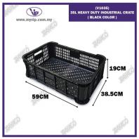 (V1035) 35L HEAVY DUTY INDUSTRIAL CRATE (BLACK COLOR)