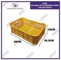 (1035) 35L HEAVY DUTY INDUSTRIAL CRATE (YELLOW COLOR)