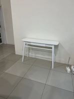  Solid Rubberwood Console Table   Modern Minimalist Entryway Table for Living Room, Hallway, or Office