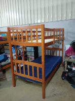 Solid Wood Double Decker Bed   Heavy Duty Wooden Bunk Bed for Home, Hostel & Dormitory Use  Wooden Bunk Bed Malaysia  ʵľ�����̴�
