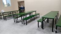 Canteen Dining Table & Bench Set   Meja Makan & Bangku Kantin Tahan Lasak, Mudah Dibersihkan & Jimat Ruang  Ideal for Office Pantry, Factory Canteen, Cafeteria & Food Court  Pembekal Meja & Bangku Kantin Malaysia (Penang, Kedah, Perlis, Perak, KL, Selangor & Nationwide)