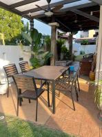 Outdoor Dining Table & Chair Set (WPC + Steel)   Set Meja & Kerusi Luaran Tahan Cuaca, Kukuh & Bergaya  Ideal for Garden, Patio, Balcony, Cafe & Outdoor Dining Area  Pembekal Perabot Outdoor Malaysia (Penang, KL, Selangor & Nationwide)