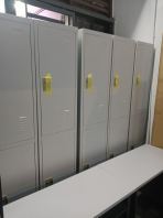 Steel Cabinet & Steel Locker with Small Office Table   Almari Besi Kukuh & Meja Pejabat Ringkas  Ideal for Tahfiz, Sekolah Agama, Dormitory, Office & Staff Locker Area  Pembekal Kabinet Besi & Locker Malaysia (Penang, Kedah, Perlis, Perak, KL, Selangor & Nationwide)