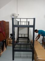 Heavy Duty Metal Double Decker Bed   Katil Double Deck Besi Tahan Lasak, Rangka Keluli Tebal & Struktur Kukuh  Ideal for Foreign Worker Hostel, Construction Worker Dormitory, Staff Quarters & Labour Camp  JTK Approved Hostel Bed Malaysia (Penang, KL, Selangor & Nationwide)