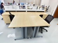 L-Shape Office Workstation Table   Budget Series Modular Office Furniture with Storage Pedestal  Meja Pejabat Bentuk L Tahan Lasak & Jimat Kos  Suitable for Staff Workstation, Corporate Office, Call Centre & Commercial Workspace  Office Furniture Supplier Malaysia (KL, Selangor, Penang & Nationwide)
