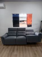 Affordable 3 Seater Electric Recliner Sofa Malaysia   Standard Electric Motor Recliner  Water Repellent Fabric  Pet Friendly & Easy Clean  Modern Home Theater Sofa  Best Budget Recliner Sofa in Penang