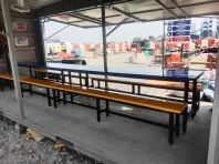 Industrial Canteen Table and Bench Set   Heavy Duty Fibreglass Dining Table for Construction Site Pantry & Factory  Commercial Food Court & Worker Rest Area Seating  Suitable for Site Cabin, Factory Dining Area & Outdoor Covered Space  Furniture Supplier Malaysia (Penang, KL, Selangor & Nationwide)