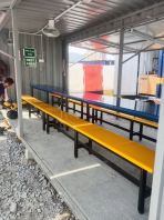 Industrial Canteen Table and Bench Set   Heavy Duty Fibreglass Dining Table for Construction Site Pantry & Factory  Commercial Food Court & Worker Rest Area Seating  Suitable for Site Cabin, Factory Dining Area & Outdoor Covered Space  Furniture Supplier Malaysia (Penang, KL, Selangor & Nationwide)