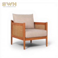 MEGAN 1 Seater Sofa ( MUJI SERIES ) | Modern Rattan Wooden Sofa