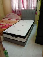 Single Bed Frame + Mattress Set   Affordable Quality Kids Bed & Homestay Bed Malaysia  Modern Upholstered Headboard  Budget Friendly Hostel & Rental Room Bed Set