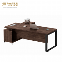 SQ82 Series L Shape Director Table (Acadia) - Director Table With Side Cabinet
