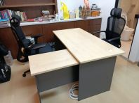 L Shape Office Table | Standard Office Desk With Side Table | Budget Office Table | Doctor Clinic Table | Office Table For Doctor ,Clinic Hospital , Health Centre | Deliver Penang,Kulim,Lunas, Bertam, Kepala Batas, Georgetown, Bayan Lepas, Jelutong