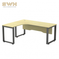 SQWL L Shape Office Table With Front Wooden Panel | Office Furniture
