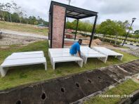 Terrazzo Outdoor Bench   Kerusi Batu Taman  N Shape Stone Bench  Outdoor Garden Bench  Taman Furniture Supplier Penang, Prai, Bukit Mertajam, Butterworth, Kulim