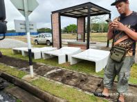 Terrazzo Outdoor Bench   Kerusi Batu Taman  N Shape Stone Bench  Outdoor Garden Bench  Taman Furniture Supplier Penang, Prai, Bukit Mertajam, Butterworth, Kulim