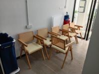 Solid Wood Rattan Dining Chair   Kerusi Kayu Rotan Modern  Cafe Dining Chair  Office Pantry Chair  Wooden Chair Supplier Penang, Prai, Bukit Mertajam, Butterworth, Kulim