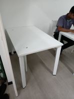 White Office Table   Writing Desk  Simple Modern Office Desk  Meja Pejabat Minimalist  Office Table Supplier Penang, Prai, Bukit Mertajam, Butterworth, Kulim