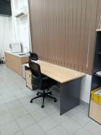Office Table & Office Chair Set   Standard Office Desk with Ergonomic Chair  Meja Pejabat + Kerusi Pejabat  Office Furniture Supplier Penang, Prai, Bukit Mertajam, Butterworth, Kulim