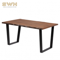 ALASKA-R 6FT Solid Wood Table With Metal Leg