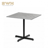 SMART TOP Cement Design Dining Table   Modern Square Table for Cafe & Restaurant