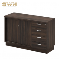 Q-YSP 7124 Sliding Door + Pedestal Drawer 4 Drawer Cabinet