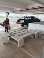 Modern Outdoor Terrazzo Bench Malaysia | Heavy Duty Concrete Seating for Public & Landscape Areas | Bangku Outdoor Terrazzo | Kerusi Batu Taman & Kondominium Malaysia | Deliver Penang Island , Tanjong Tokong , Jelutong , Andaman Island , Kulim | Shah Alam | Puchong | KL