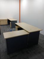 4 Person Office Workstation Cluster Desk with Mobile Pedestal Drawers | Commercial Office Furniture Malaysia | L Shape Office Table Workstation | Penang, Sungai Petani, Kulim, Lunas, Bayan Lepas, Prai