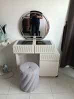 Modern Dressing Table with LED Mirror | Luxury Makeup Vanity Table | Dressing Table with LED Mirror & Safety Box Malaysia