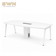 Office Meeting Table - SWH-ASBB24 | Boat Shaped Office Meeting Table With Power Tower