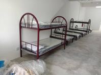 Heavy Duty Splitable Double Decker Metal Bed with Plywood Base | JTK Standard Worker Hostel Bed + Single Mattress | Foreign Worker Hostel Bed Malaysia