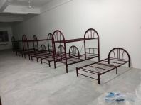 Heavy Duty Splitable Double Decker Metal Bed with Plywood Base | JTK Standard Worker Hostel Bed + Single Mattress | Foreign Worker Hostel Bed Malaysia